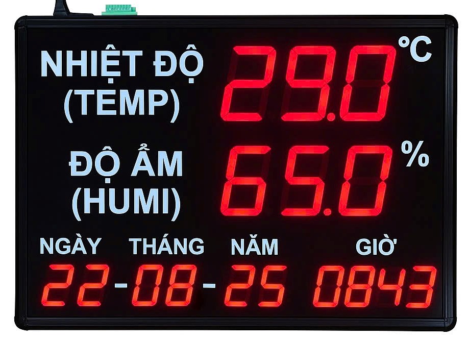 Bảng LED hiển thị nhiệt độ độ ẩm, thời gian DIS-7SEG-02